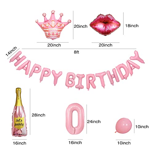 30th birthday decorations for women 30 happy birthday balloons letters pink balloon banner party Supplies for girls