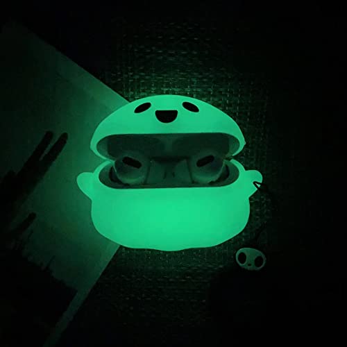 Compatible with AirPods Pro & Pro 2nd Case Cover, Luminous Cute Ghost Case Designed for Airpods Pro and Pro 2, Soft Silicone Anime Funny 3D Cartoon Case for Men Women Kids Teens Boys Girls