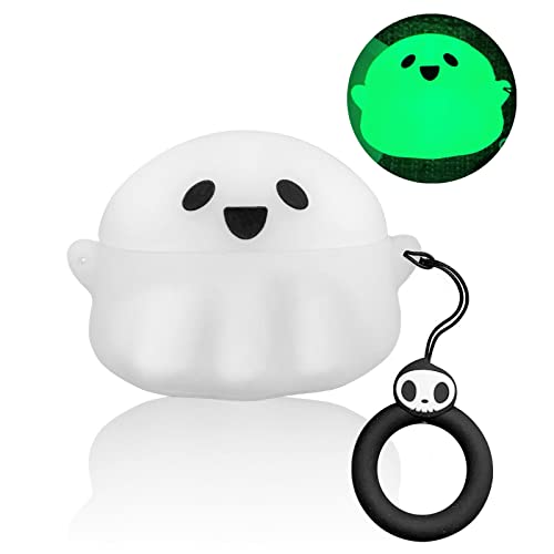 Compatible with AirPods Pro & Pro 2nd Case Cover, Luminous Cute Ghost Case Designed for Airpods Pro and Pro 2, Soft Silicone Anime Funny 3D Cartoon Case for Men Women Kids Teens Boys Girls