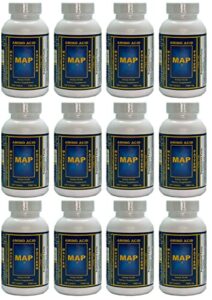 pack of 12 bottles of map master amino acid pattern (120 tablets/bottle) 99% net nitrogen utilization (nnu) - original formula by dr. luca moretti