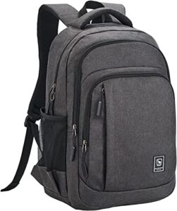 wirabo laptop backpack for men travel backpack water-resistant 15.6 inch computer backpack college backpacks work business black