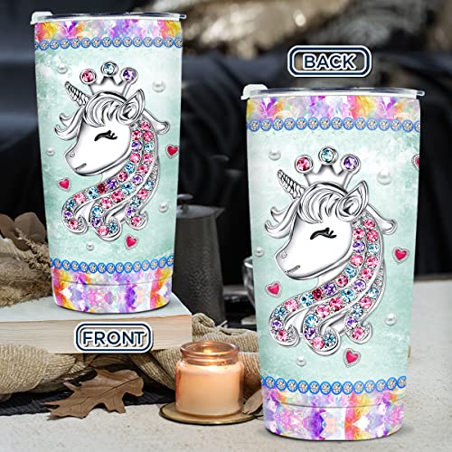 wowcugi Unicorn Cup Stainless Steel Insulated 20oz Magic Horse Tumbler Coffee Travel Mugs Unicorns Cups For Women Girls Kids Christmas Birthday Present Gifts Idea