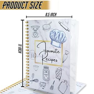 Recipe Book to Write in Your Own Recipes, 1 Pack 8.5" x 11" Blank Recipe Notebook, Double Spiral Cookbook Recipe Journal Notebook Include 200 Recipes Page With Beautifull Inner Design