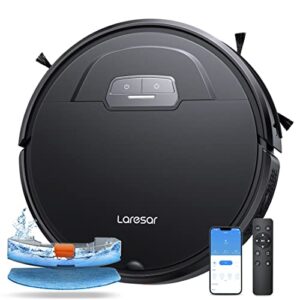 laresar robot vacuums and mop combo, max 4500pa suction, evol 3 robotic vacuum cleaner with auto carpet boost, self-charging, app&remote&voice control, super-slim, ideal for pet hair and carpets