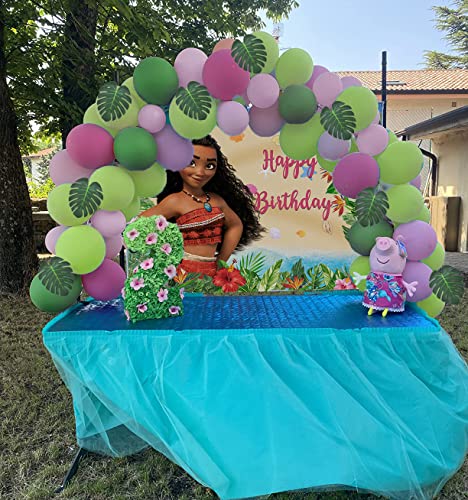 7x5ft Moana Backdrop Maui Summer Beach Princess Girls Birthday Photo Background Baby Shower Party Supplies Cake Table Decorations