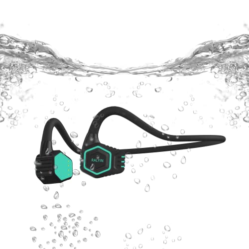 Ralyin Open Ear Headphones, Underwater Bone Conduction Design, IPX8 Waterproof Headphones Open Ear Earphones Wireless Bluetooth Headset for Swimming Diving Without MP3