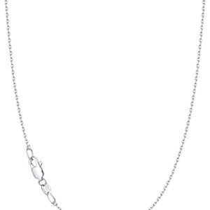 Jewlpire Solid 925 Sterling Silver Chain Necklace for Women Girls, 1.1mm Cable Chain Silver Chain for Women Shiny & Sturdy Women's Chain Necklaces, 18 Inches