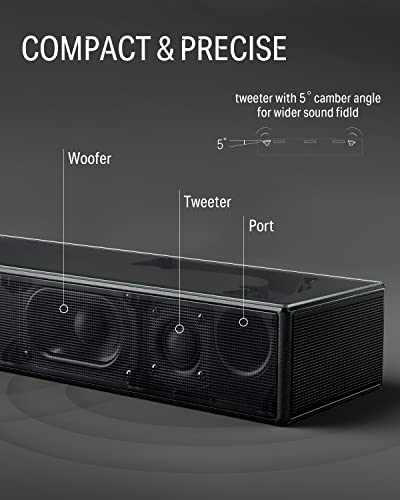 Donner Soundbars for TV, Dolby Atmos Surround Sound Home Audio Speakers with Bluetooth 5.3 and Equalizer Editor, TV HDMI Input, Stereo Home Theater with Built-in Woofers, DHT-S300