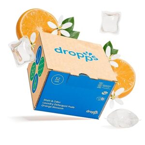 dropps stain & odor laundry detergent pods … (orange blossom, 32 count)