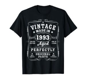 vintage 30th birthday decorations men funny 1993 30 birthday t-shirt