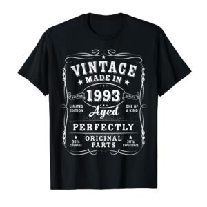 Vintage 30th Birthday Decorations Men Funny 1993 30 Birthday T-Shirt