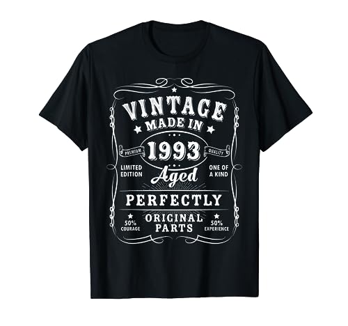 Vintage 30th Birthday Decorations Men Funny 1993 30 Birthday T-Shirt