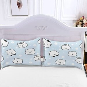 Quilt Cover Twin Size Cartoon Animals 3D Bedding Sets Polar Bear Duvet Cover Breathable Hypoallergenic Stain Wrinkle Resistant Microfiber with Zipper Closure,beding Set with 2 Pillowcase