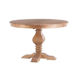 powell rustic honey natural pedestal round top sophia dining table
