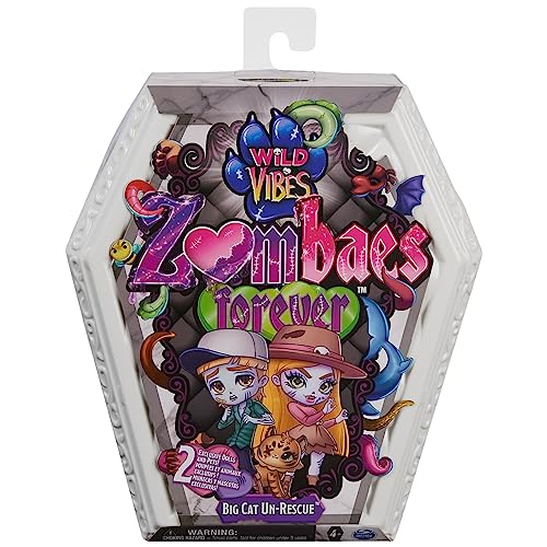 Zombaes Forever, Wild Vibes, Big Cat Un-Rescue Zombie Dolls & Accessories Deluxe Set, 2 Figures, 2 Pets & More, Kids Toys for Girls