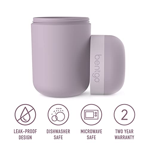 Bentgo® Snack Cup - Reusable Snack Container with Leak-Proof Design, Toppings Compartment, and Dual-Sealing Lid, Portable & Lightweight for Work, Travel, Gym - Dishwasher Safe (Orchid)