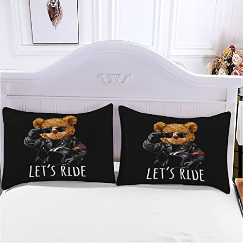 Quilt Cover Twin Size Cartoon Bear Doll 3D Bedding Sets Knight Style Duvet Cover Breathable Hypoallergenic Stain Wrinkle Resistant Microfiber with Zipper Closure,beding Set with 2 Pillowcase