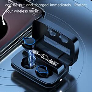 TWS Bluetooth Headphones,HD Stereo Noise Cancelling Wireless Earphones,Bluetooth 5.1 Earbuds 180H Playtime Wireless Charging Case & Power Display,in-Ear TWS Headphone for iPhone and Android Phones