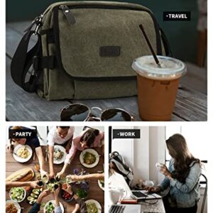 small Messenger Bag for Men,Crossbody Bag Aesthetic for women,Military Satchel,Unisex Classic Canvas Shoulder Bag,vintage bag,Green