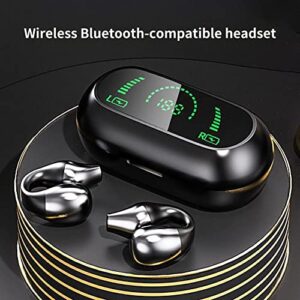 Ear Clip Bone Conduction Headphones Bluetooth 5.3, Wireless Open Ear Clip on Earbuds,Waterproof Mini Sport Running Painless Earring Earphone, Noise Cancelling/HiFi Quality/Long Battery Life