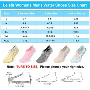 LeIsfIt Mens Womens Water Shoes Quick-Dry Beach Shoes Slip-on Aqua Socks for Hiking Swim Pool River Yoga