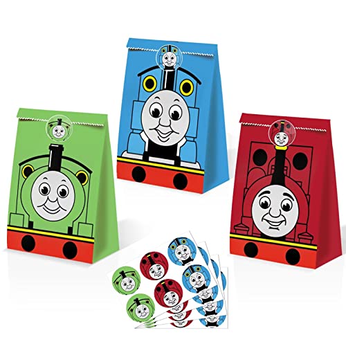 WQT 24 PCS Train Candy Bags Train Party Favors Train Birthday Party Supplies Train Party Gift Goody Treat Bags