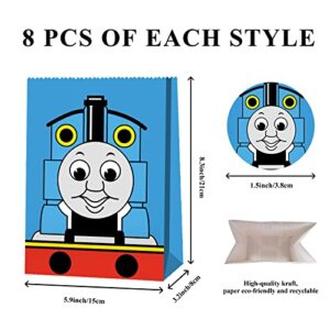 WQT 24 PCS Train Candy Bags Train Party Favors Train Birthday Party Supplies Train Party Gift Goody Treat Bags