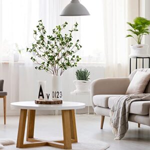 Sggvecsy 43’’ 4Pcs Artificial Ficus Branches Faux Leaf Spray Green Eucalytus Branches Artificial Greenery Stems Fake Ficus Twig Plants for Home Office Wedding Vase Filler Shop Decoration