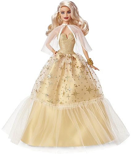 Barbie 2023 Holiday Barbie Doll, Seasonal Collector Gift, Barbie Signature, Golden Gown and Displayable Packaging, Blonde Hair