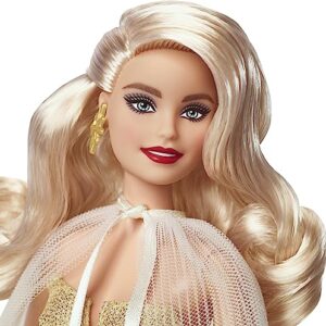 Barbie 2023 Holiday Barbie Doll, Seasonal Collector Gift, Barbie Signature, Golden Gown and Displayable Packaging, Blonde Hair