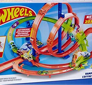 Hot Wheels Track Set, Epic Crash Dash with 5 Crash Zones, Motorized Booster and 1 Hot Wheels 1:64 Scale Toy Car, Easy Storage