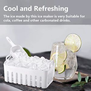 Joy Pebble Ice Maker Countertop, Efficient Ice Maker Machine, 26Lbs/24Hrs, 9 Cubes Ready in 8 Mins, Portable Ice Maker with Ice Scoop/Basket for Home/Kitchen/Office/Bar,Black