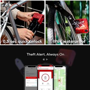 ZiiLock X - Award Winning Smart Folding Bike Lock,Fingerprint  & Bluetooth APP Remote Control, Anti-Theft Alarm,Heavy Duty Bike Lock with Key and Case (Armour Gray)