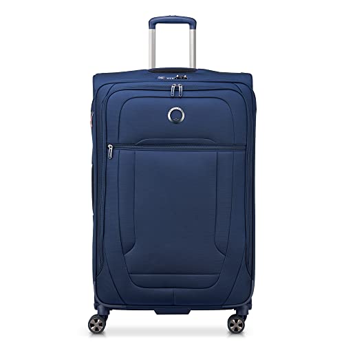 DELSEY Paris Helium DLX Softside Expandable Luggage with Spinner Wheels, Navy Blue, Checked-Large 29 Inch