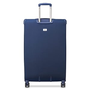 DELSEY Paris Helium DLX Softside Expandable Luggage with Spinner Wheels, Navy Blue, Checked-Large 29 Inch