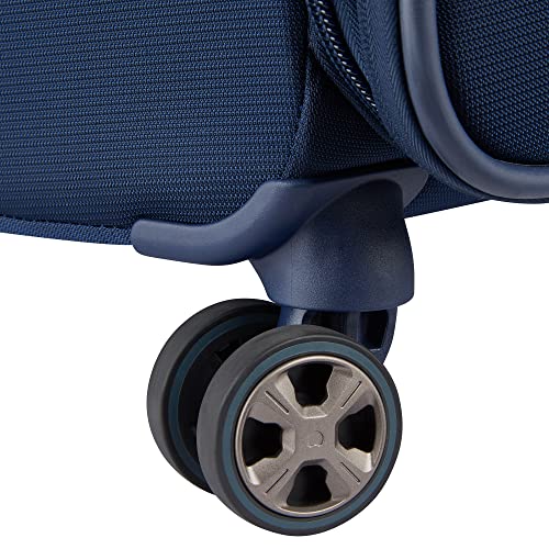 DELSEY Paris Helium DLX Softside Expandable Luggage with Spinner Wheels, Navy Blue, Checked-Large 29 Inch