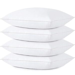 acteb pillows standard size set of 4 pack bed basic sleeping pillow medium supportive & soft for side back stomach sleeper 20x26in