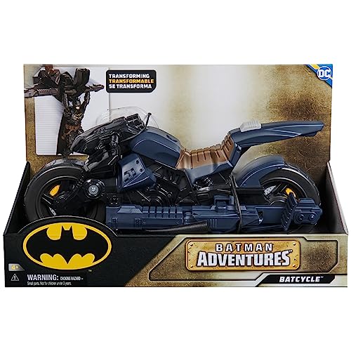 DC Comics, Batman Adventures, Batman Batcycle, Transforming 2-in-1 Batcycle & Batglider, Figure Compatible, Super Hero Kids Toy for Boys and Girls 4+