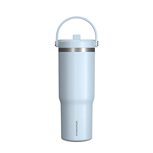 Hydrapeak Nomad 32 oz Tumbler with Handle and Straw Lid, Leakproof Tumbler, Tumbler Lid Straw, Double Insulated Tumblers, 32oz Double Insulated Cup Straw, Stainless Steel (Powder Blue)