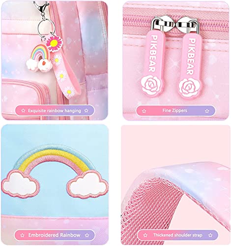 FMCEUEX Kawaii Backpack For Boy Girls, Unicorn Rainbow School Backpacks,Green Aesthetic Starry Book Bag With Compartments Applicable to Laptop Bag Travel Bag, Green Medium 16.5in