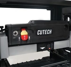 Cutech 40600H 13-Inch Spiral Cutterhead Benchtop Planer with 26 Tungsten Carbide Inserts, Single Speed Feed Rate, Snipe Minimizer, and Board Return Rollers