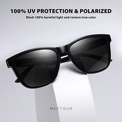 MEETSUN Polarized Sunglasses for Women Men Classic Retro Designer Style Fashion UV400 Protection 3 PACK Black Brown Gradient Pink Mirrored