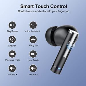 Wireless Earbuds Bluetooth Headphones, Bluetooth 5.3 Earbuds HiFi Stereo with 4 ENC Mic Call, 2023 New 40Hrs Ear Buds with LED Display, IP7 Waterproof in Ear Earphones for Work/Home/Office (Black)