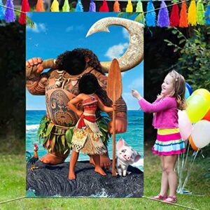 3x5ft Moana Maui Beach Theme Photo Backdrop Baby Shower Girl Birthday Party Background Large Banner Supplies Photobooth Props