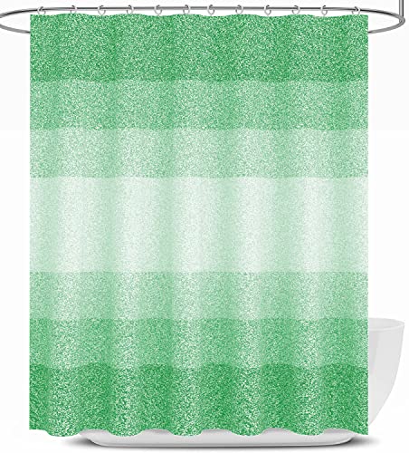 OLANLY Waffle Shower Curtain 72x72 Inches, Heavyweight Fabric, Machine Washable, Waterproof, Hotel Luxury Spa, Simple Modern Green Shower Curtains for Bathroom, Guest Bath, Stalls and Tubs