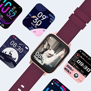 Cloudpoem Smart Watches for Women Men IP68 Waterproof, Smartwatch Compatible with iPhone Android Phones, Reloj para Mujer Hombre Fitness Tracker with Heart Rate Monitor Call/Message Notice Purple