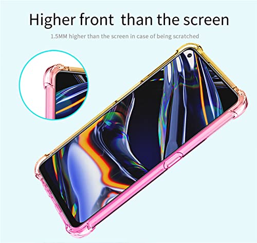 KOARWVC Case for Realme 7 Pro Case RMX2170 Case, Crystal Clear Case Gradient Slim Anti Scratch TPU Shockproof Protective Phone Cases Cover for Realme 7 Pro (Pink/Gold)