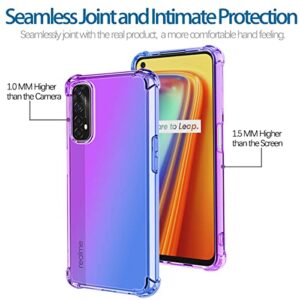 KOARWVC Case for Realme 7 4G/Realme Narzo 20 Pro Case, Crystal Clear Case Gradient Slim Anti Scratch TPU Shockproof Protective Phone Cases Cover for Realme 7 4G (Purple/Blue)
