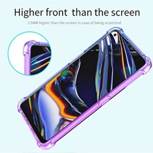 KOARWVC Case for Realme 7 Pro Case RMX2170 Case, Crystal Clear Case Gradient Slim Anti Scratch TPU Shockproof Protective Phone Cases Cover for Realme 7 Pro (Purple/Blue)