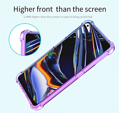 KOARWVC Case for Realme 7 Pro Case RMX2170 Case, Crystal Clear Case Gradient Slim Anti Scratch TPU Shockproof Protective Phone Cases Cover for Realme 7 Pro (Purple/Blue)